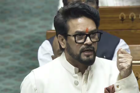 अनुराग ठाकुर ने संसद में कहा, 'जिन्ना को वंदे मातरम से दिक्कत थी, और जिन्ना के फॉलोअर्स को भी इससे दिक्कत है।'